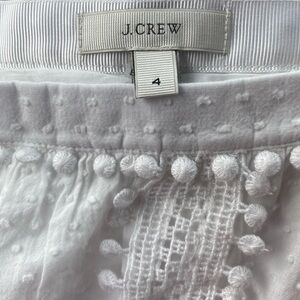 J. Crew Women’s White Swiss Dot Skirt with Vertical Eyelet Detail Size 4